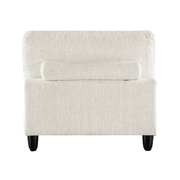 Mear Armless Chair, Beige Microfiber, Lumbar Pillow, Black Wood Legs  - BM347934