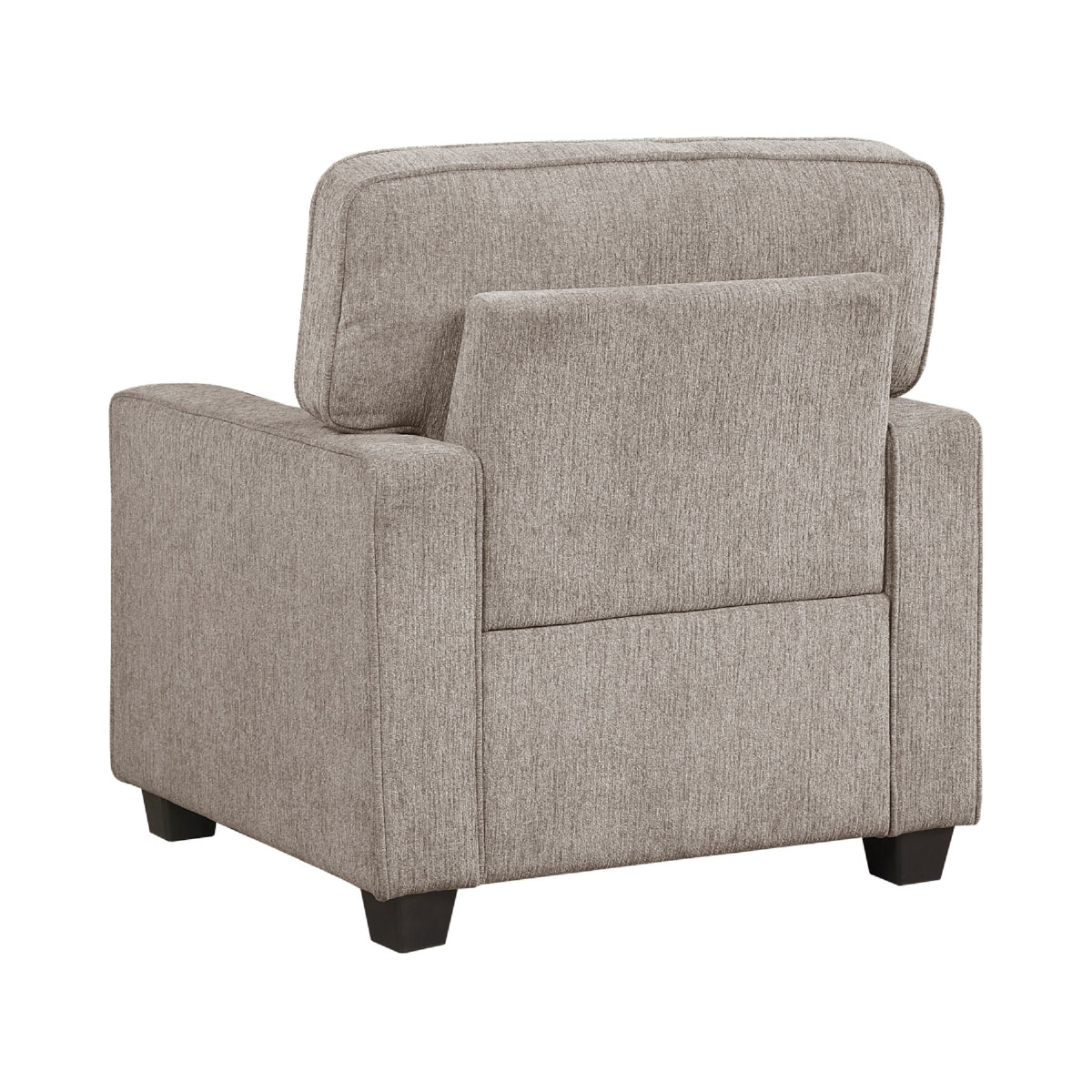 Kaia Accent Armchair, Taupe Gray Chenille, Track Arms, Black Wood Legs  - BM347937