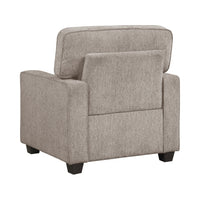 Kaia Accent Armchair, Taupe Gray Chenille, Track Arms, Black Wood Legs  - BM347937