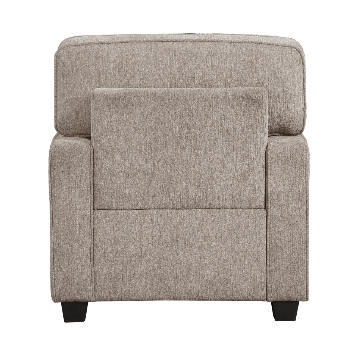 Kaia Accent Armchair, Taupe Gray Chenille, Track Arms, Black Wood Legs  - BM347937