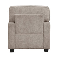 Kaia Accent Armchair, Taupe Gray Chenille, Track Arms, Black Wood Legs  - BM347937