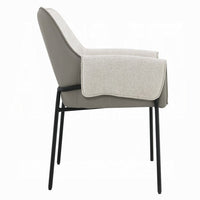 Jory Armchair Set of 2, Beige Chenille, Slim Black Metal Legs - BM348306