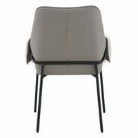 Jory Armchair Set of 2, Beige Chenille, Slim Black Metal Legs - BM348306