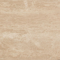Pery Coffee Table, 51 Inch Beige Travertine Stone Top, Walnut Brown - BM348325