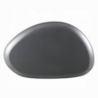 Fory Coffee Table, 46 Inch Oval Top with Low Metal Base, High Gloss Gray - BM348339
