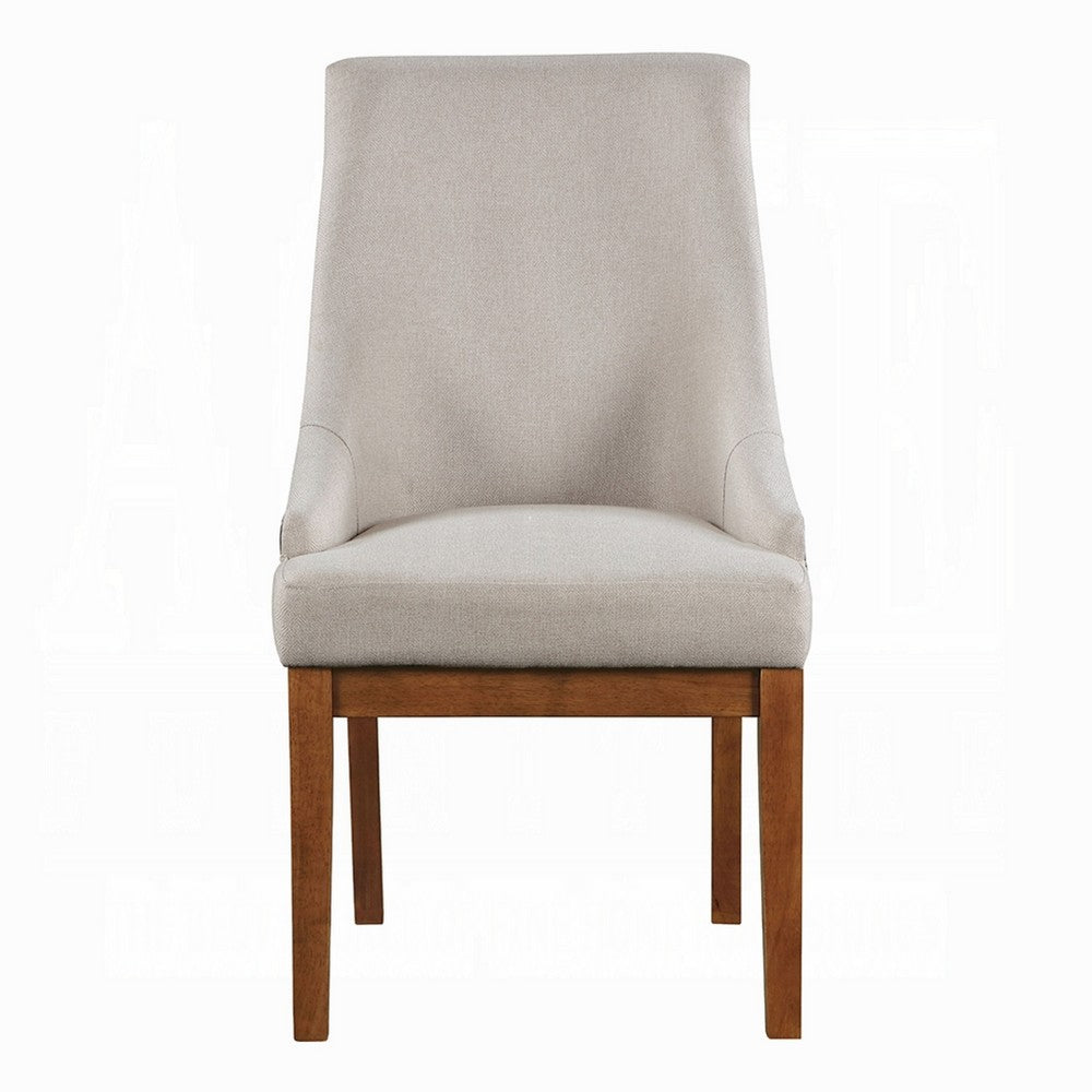 Elsie Dining Chair Set of 2, Foam Fill, Nailed Faux Leather Back, Brown - BM348346