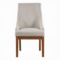 Elsie Dining Chair Set of 2, Foam Fill, Nailed Faux Leather Back, Brown - BM348346