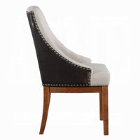 Elsie Dining Chair Set of 2, Foam Fill, Nailed Faux Leather Back, Brown - BM348346