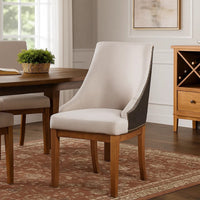 Elsie Dining Chair Set of 2, Foam Fill, Nailed Faux Leather Back, Brown - BM348346