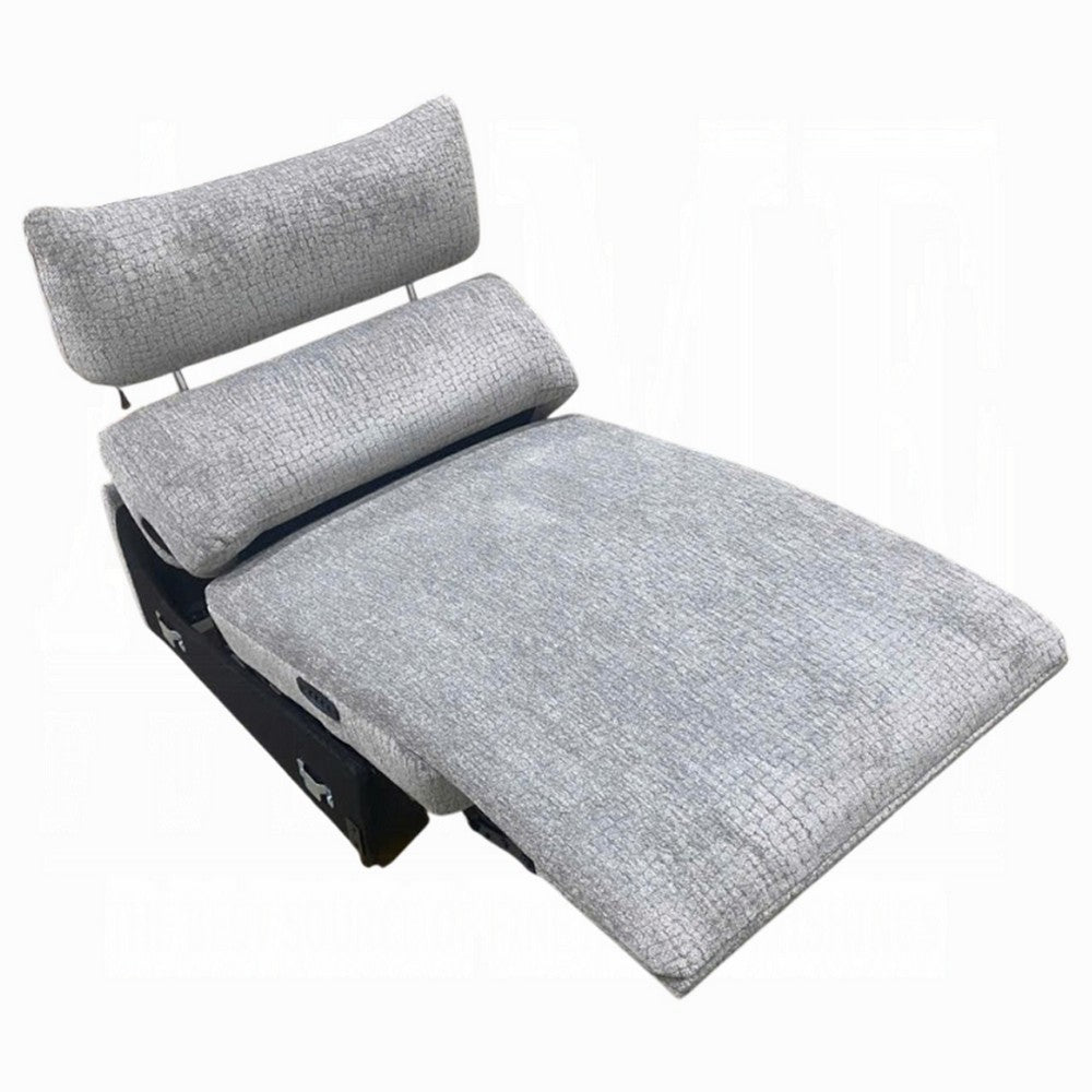 Falo Modular Power Motion Recliner Armless Chair, Light Gray Chenille - BM348351