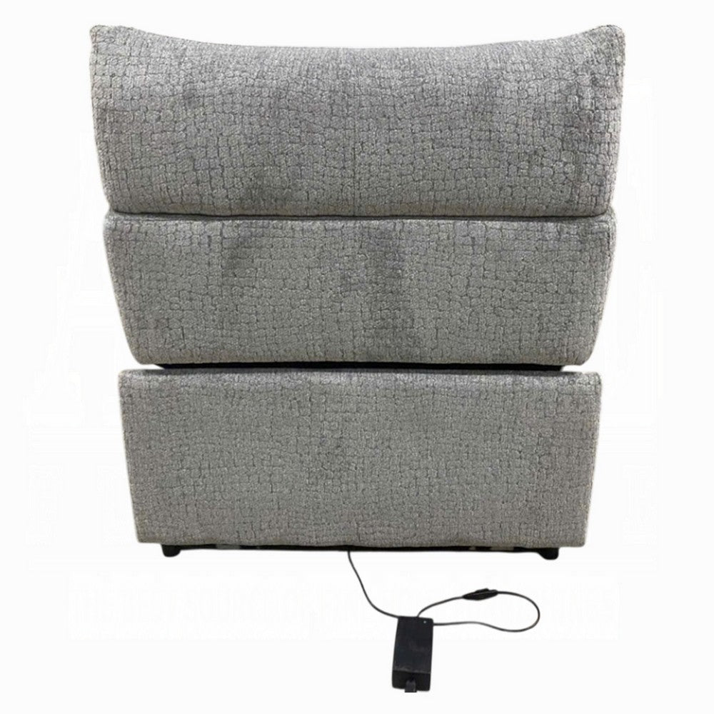 Falo Modular Power Motion Recliner Armless Chair, Light Gray Chenille - BM348351