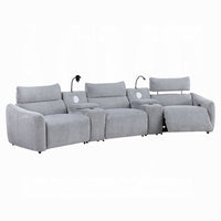 Falo Modular Power Motion Recliner Armless Chair, Light Gray Chenille - BM348351
