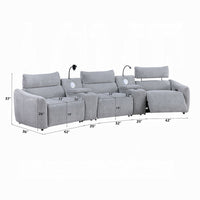 Falo Modular Power Motion Recliner Armless Chair, Light Gray Chenille - BM348351