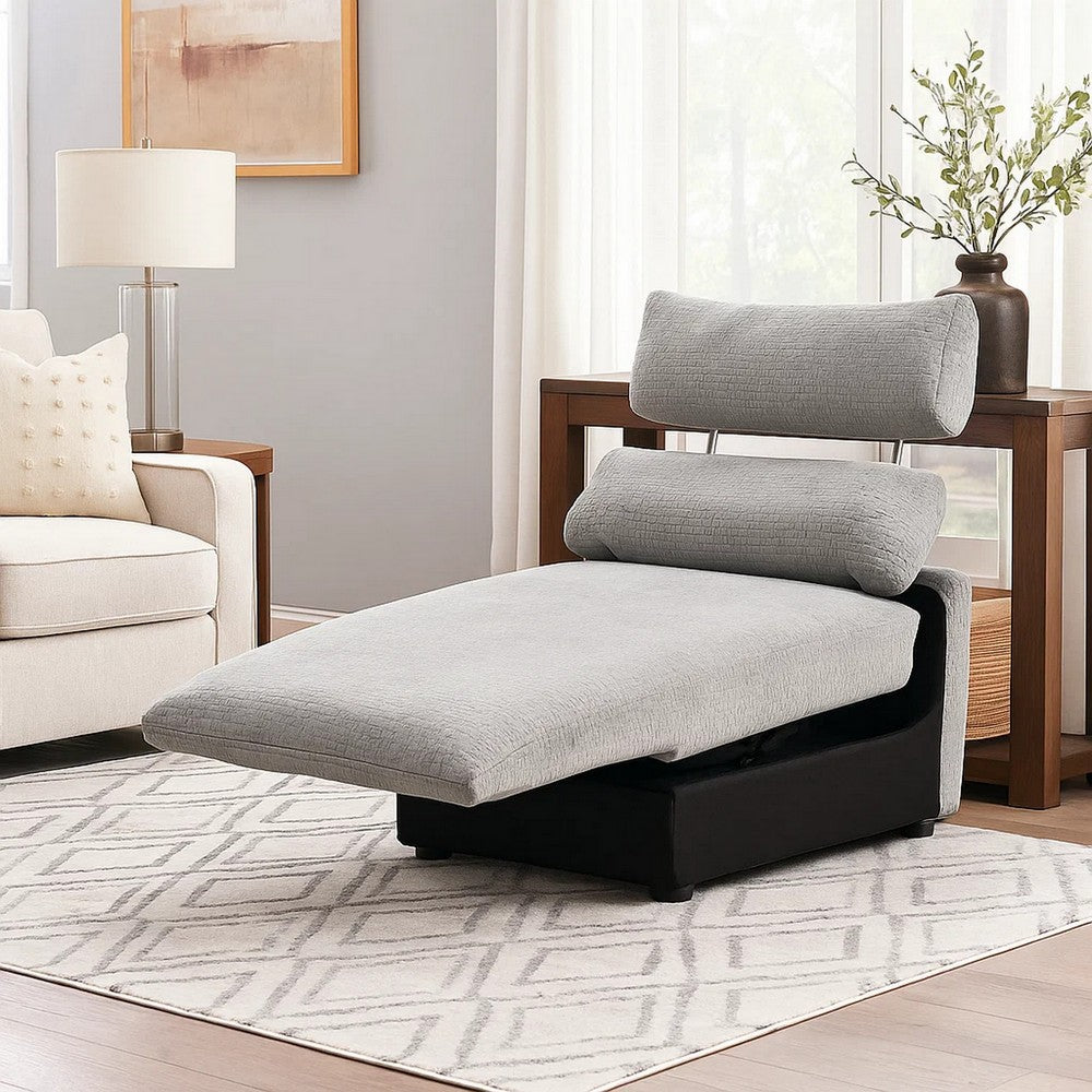 Falo Modular Power Motion Recliner Armless Chair, Light Gray Chenille - BM348351