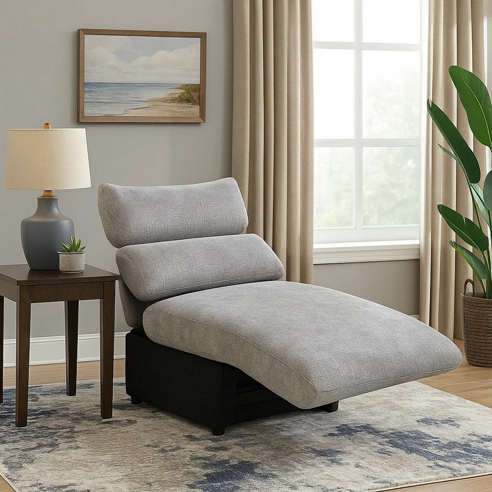 Falo Modular Power Motion Recliner Armless Chair, Light Gray Chenille - BM348351