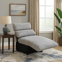 Falo Modular Power Motion Recliner Armless Chair, Light Gray Chenille - BM348351