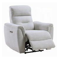 Tres Power Motion Recliner Chair with USB Port, Foam Fill Gray Chenille - BM348358