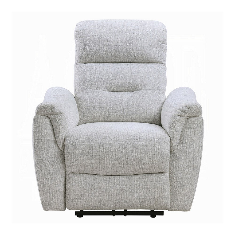 Tres Power Motion Recliner Chair with USB Port, Foam Fill Gray Chenille - BM348358