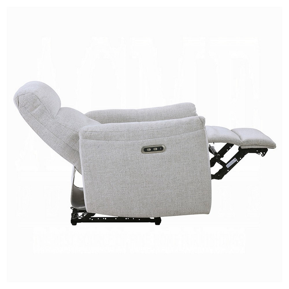Tres Power Motion Recliner Chair with USB Port, Foam Fill Gray Chenille - BM348358