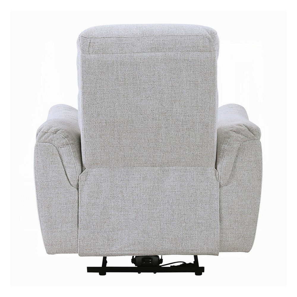 Tres Power Motion Recliner Chair with USB Port, Foam Fill Gray Chenille - BM348358