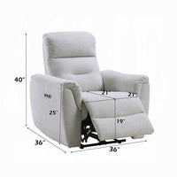 Tres Power Motion Recliner Chair with USB Port, Foam Fill Gray Chenille - BM348358