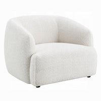 Luci Accent Barrel Chair, Foam Fill Cushions, Shimmer White Chenille - BM348359