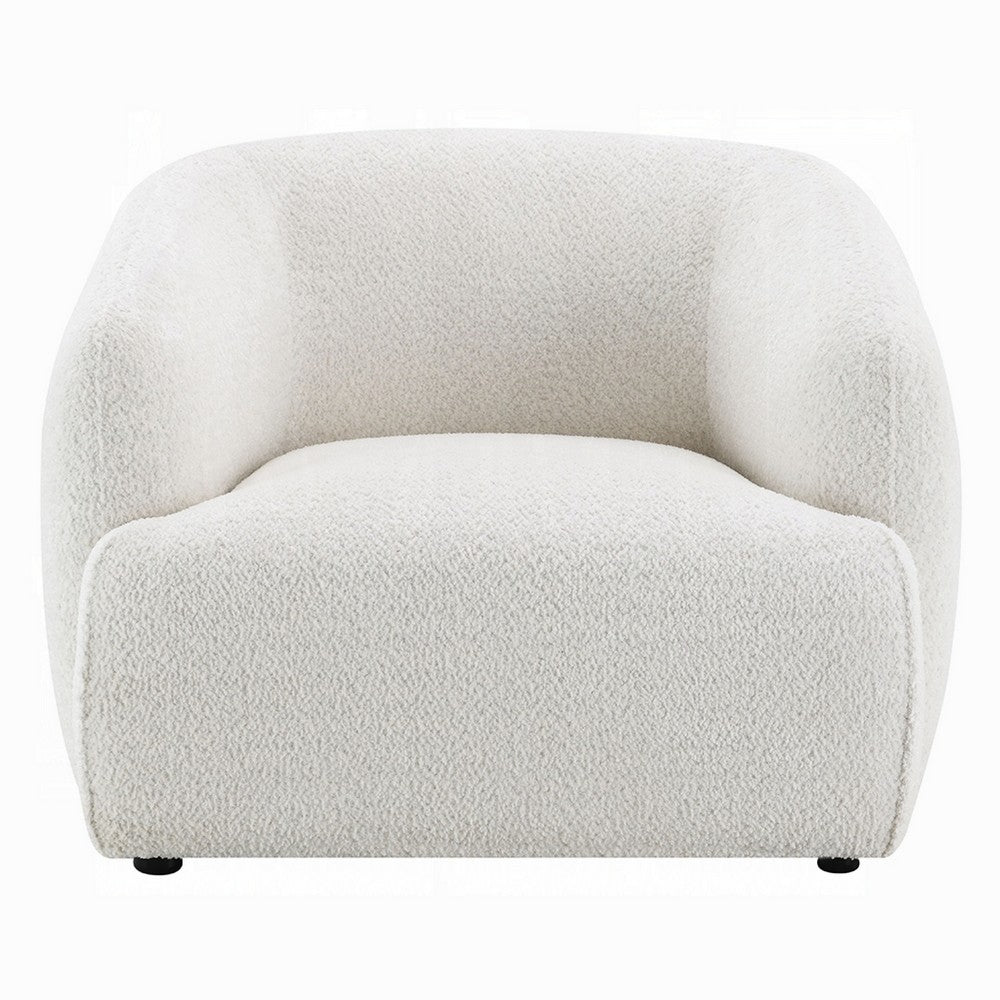 Luci Accent Barrel Chair, Foam Fill Cushions, Shimmer White Chenille - BM348359