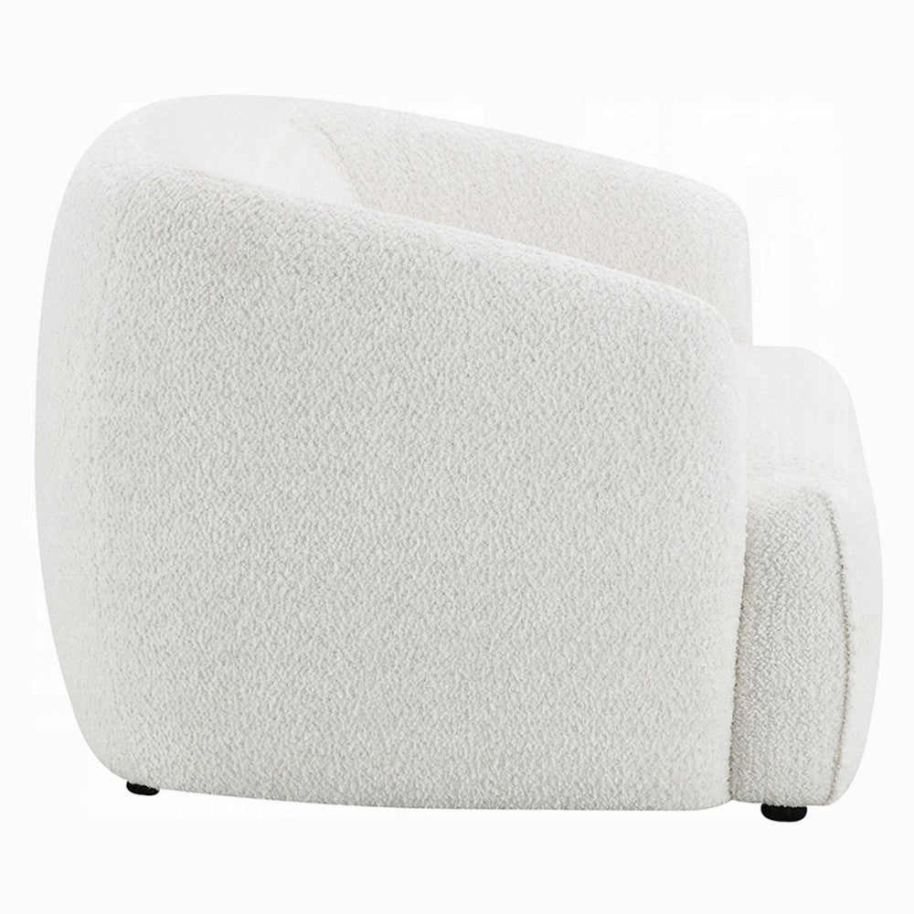 Luci Accent Barrel Chair, Foam Fill Cushions, Shimmer White Chenille - BM348359