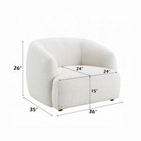 Luci Accent Barrel Chair, Foam Fill Cushions, Shimmer White Chenille - BM348359