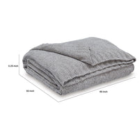 Tela Throw Blanket Set of 3, Machine Knitted, Textured Gray Polyester - BM348369
