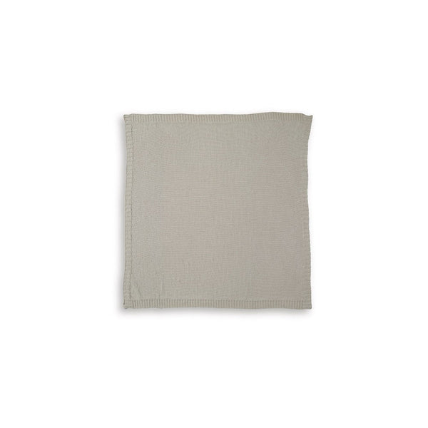 Tela Throw Blanket Set of 3, Machine Knitted, Textured Beige Polyester - BM348372