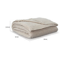 Tela Throw Blanket Set of 3, Machine Knitted, Textured Beige Polyester - BM348372