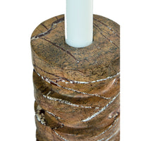 Erya Candle Holder Set of 2, Tan Brown Marble Finished Stacked Design - BM348375
