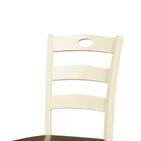 Anville Dining Side Chair Set of 2, Cream Ladder Back, Brown Seat - BM348377