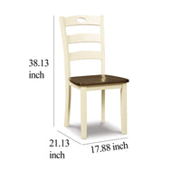 Anville Dining Side Chair Set of 2, Cream Ladder Back, Brown Seat - BM348377