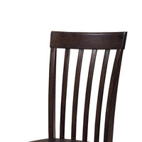Hais Dining Chair Set of 2, Dark Brown Leather Match Seat, Rake Back - BM348378