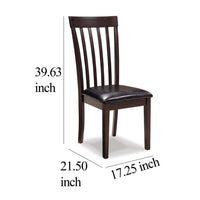 Hais Dining Chair Set of 2, Dark Brown Leather Match Seat, Rake Back - BM348378
