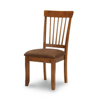 Bergi Dining Side Chair Set of 2, Spindle Back, Brown Cushioned Seat - BM348379