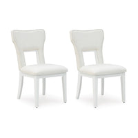 Canaal Dining Side Chair Set of 2, White Padded Seat and Cutout Back - BM348381
