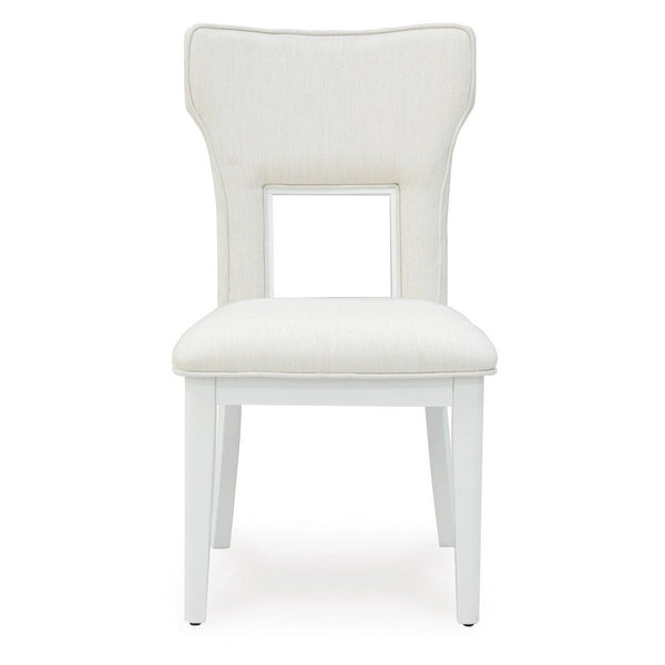 Canaal Dining Side Chair Set of 2, White Padded Seat and Cutout Back - BM348381