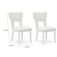 Canaal Dining Side Chair Set of 2, White Padded Seat and Cutout Back - BM348381