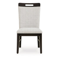 Nea Dining Side Chair Set of 2, Dark Gray Wood Frame with White Cushions - BM348382