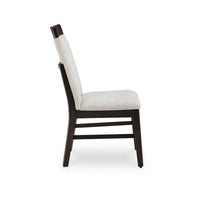 Nea Dining Side Chair Set of 2, Dark Gray Wood Frame with White Cushions - BM348382