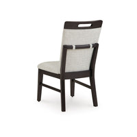 Nea Dining Side Chair Set of 2, Dark Gray Wood Frame with White Cushions - BM348382