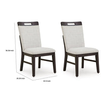 Nea Dining Side Chair Set of 2, Dark Gray Wood Frame with White Cushions - BM348382