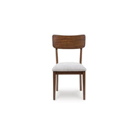 Dela Dining Side Chair Set of 2, Light Gray Cushion, Brown Panel Back - BM348385