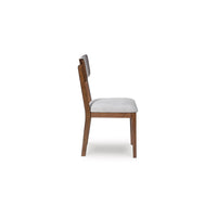 Dela Dining Side Chair Set of 2, Light Gray Cushion, Brown Panel Back - BM348385