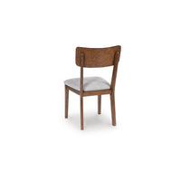 Dela Dining Side Chair Set of 2, Light Gray Cushion, Brown Panel Back - BM348385