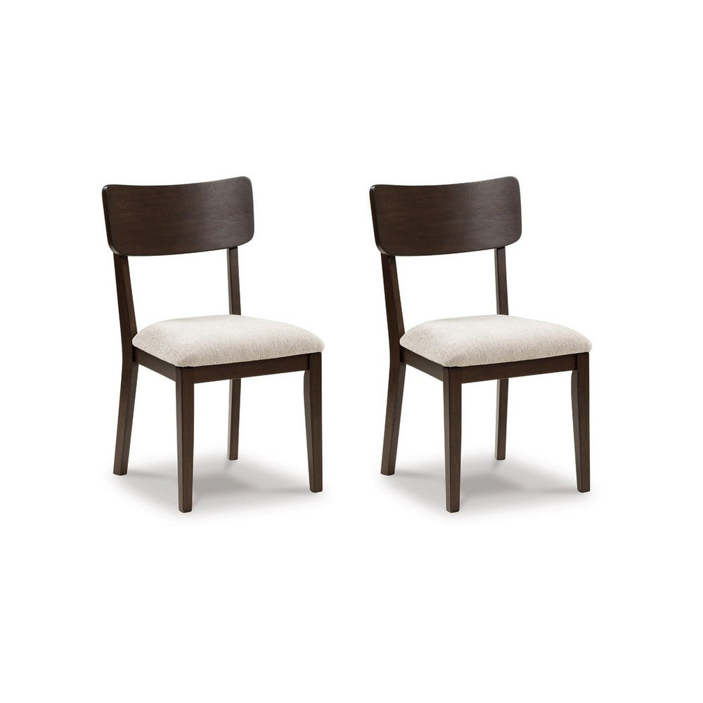 Maly Dining Side Chair Set of 2, Light Gray Cushion, Black Panel Back - BM348386