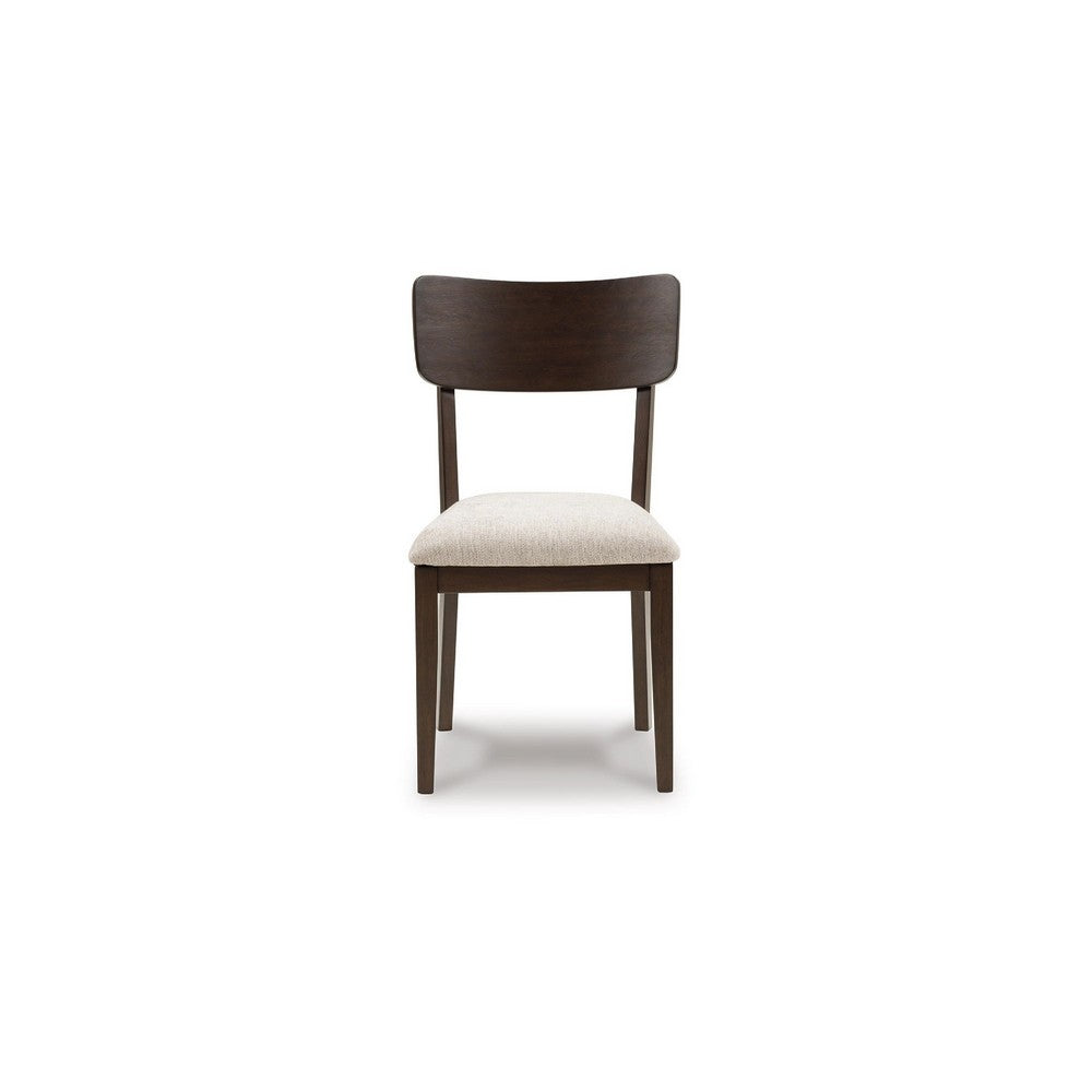 Maly Dining Side Chair Set of 2, Light Gray Cushion, Black Panel Back - BM348386